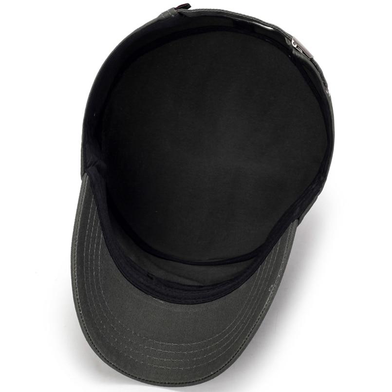 Casual Buckled Adjustable Snapback Cadet Patrol Military Hat with Three Stars Emblem-Hats-Innovato Design-Navy Blue-Innovato Design