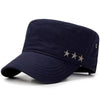 Casual Buckled Adjustable Snapback Cadet Patrol Military Hat with Three Stars Emblem