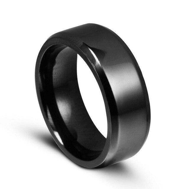Black Cubic Zirconia and Plain Tungsten Carbide Wedding Ring Set-Couple Rings-Innovato Design-6-5-Innovato Design