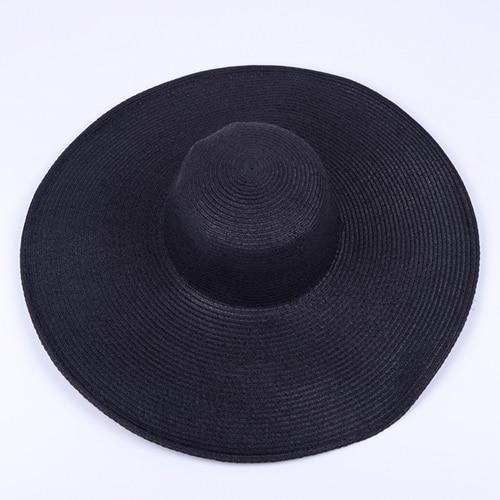 Summer Foldable Floppy Wide Brim Straw Sun Hat-Hats-Innovato Design-Black-Innovato Design