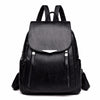 Vintage Leather Shoulder Bag, School Bag and Travel Backpack-Backpacks-Innovato Design-Black-Innovato Design
