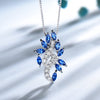 Blue Sapphire and Cubic Zirconia 925 Sterling Silver Pendant, Drop Earrings & Ring Jewelry Set-Jewelry Sets-Innovato Design-6-Innovato Design
