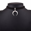 Black Velvet Leather Ribbon Choker with Moon Pendant Handmade Gothic Necklace-Necklace-Innovato Design-Innovato Design