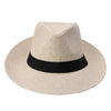Large Brim Paper Straw Panama Hat with Black Ribbon