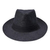 Large Brim Paper Straw Panama Hat with Black Ribbon-Hats-Innovato Design-Black-Innovato Design