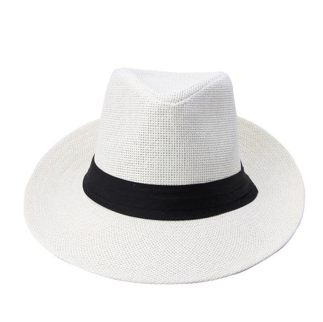 Large Brim Paper Straw Panama Hat with Black Ribbon-Hats-Innovato Design-Cream-Innovato Design