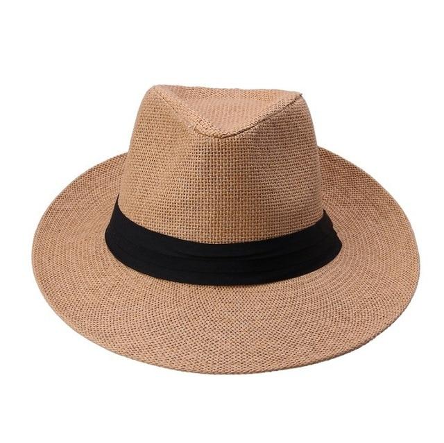 Large Brim Paper Straw Panama Hat with Black Ribbon-Hats-Innovato Design-Black-Innovato Design