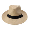 Large Brim Paper Straw Panama Hat with Black Ribbon-Hats-Innovato Design-Black-Innovato Design