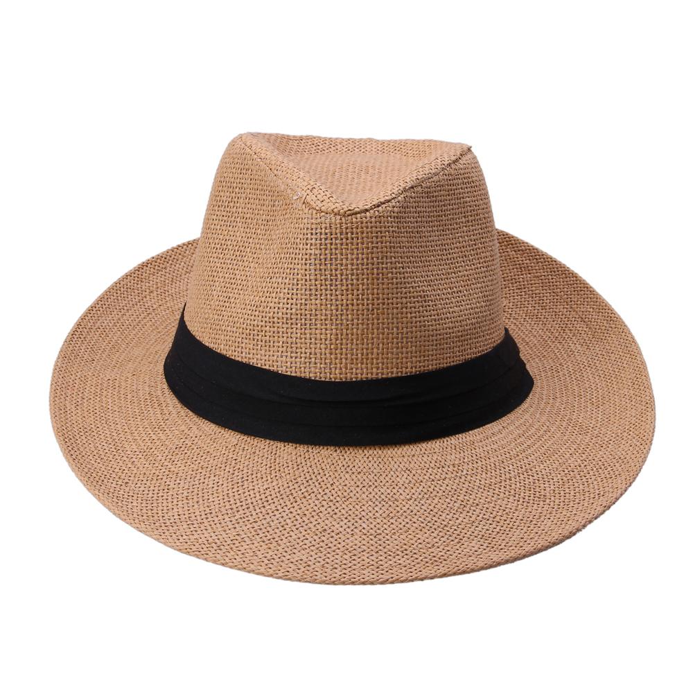 Large Brim Paper Straw Panama Hat with Black Ribbon-Hats-Innovato Design-Black-Innovato Design
