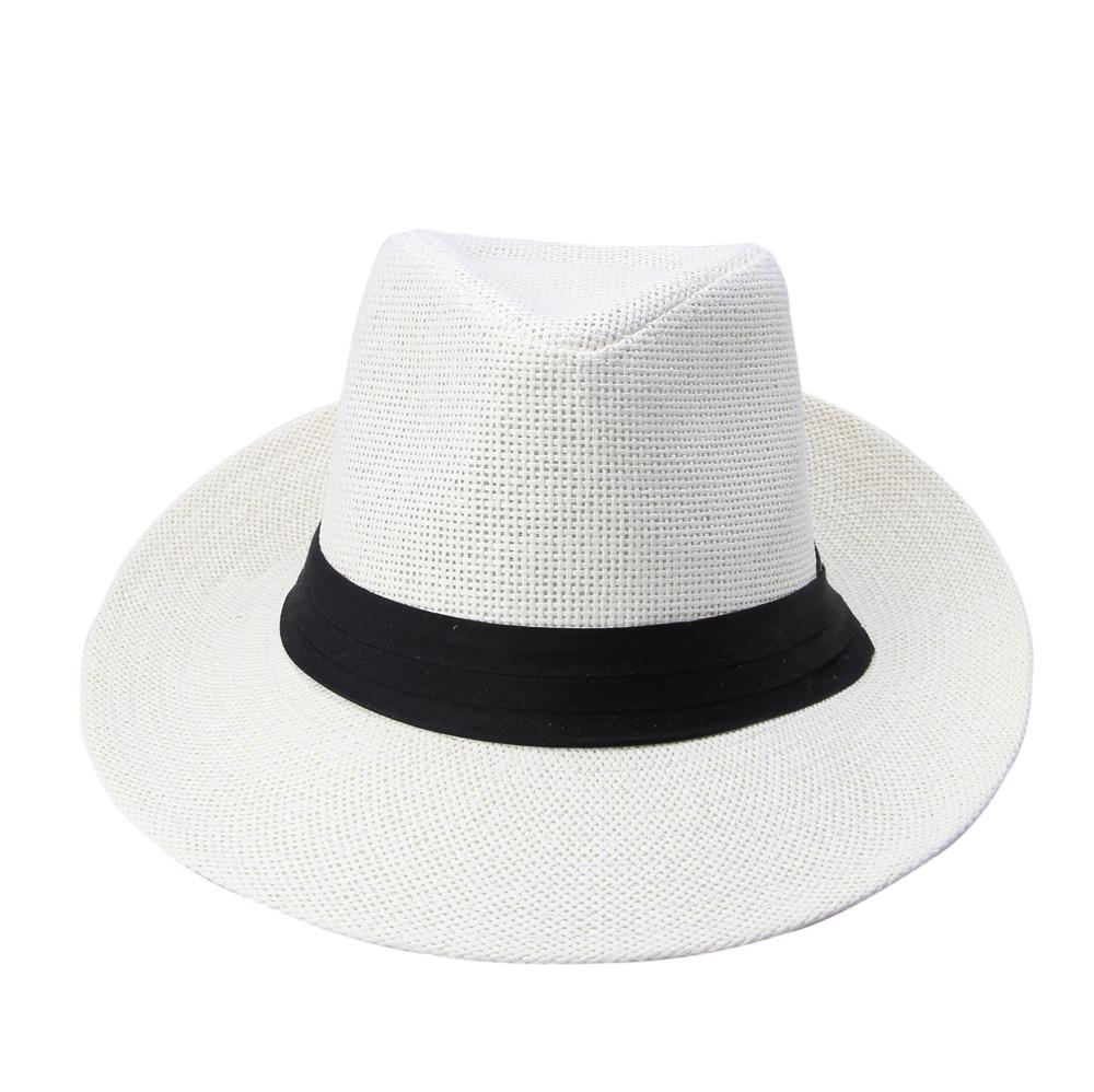 Large Brim Paper Straw Panama Hat with Black Ribbon-Hats-Innovato Design-Black-Innovato Design