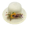 Floppy Foldable Straw Sun Hat with Floral Bowknot