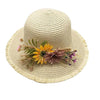 Floppy Foldable Straw Sun Hat with Floral Bowknot-Hats-Innovato Design-Khaki-Innovato Design