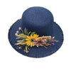 Floppy Foldable Straw Sun Hat with Floral Bowknot-Hats-Innovato Design-Sky Blue-Innovato Design