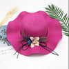 Floppy Foldable Straw Sun Hat with Floral Bowknot-Hats-Innovato Design-Natural-Innovato Design