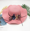 Floppy Foldable Straw Sun Hat with Floral Bowknot-Hats-Innovato Design-Natural-Innovato Design