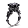 Skull and Cubic Zirconia Punk Wedding Engagement Ring-Rings-Innovato Design-Blue-5-Innovato Design