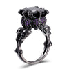 Skull and Cubic Zirconia Punk Wedding Engagement Ring-Rings-Innovato Design-Purple-5-Innovato Design