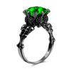 Skull and Cubic Zirconia Punk Wedding Engagement Ring-Rings-Innovato Design-Light Green-5-Innovato Design