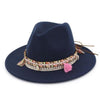 Large Brim Vintage Wool Felt Fedora Panama Hawaian Hat