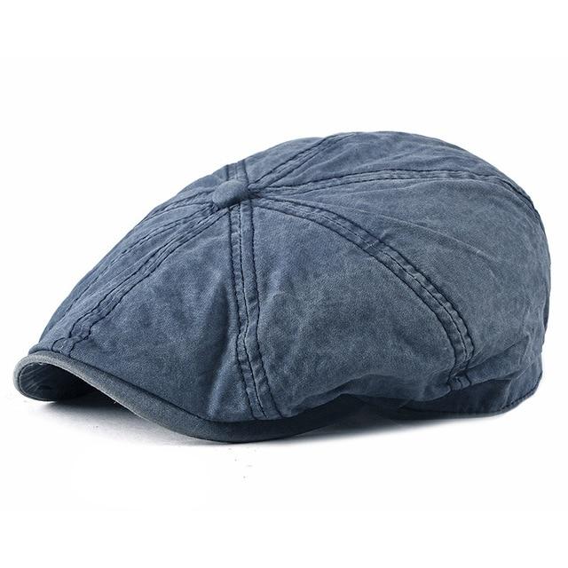 Casual Cotton Octagonal Newsboy Cap-Hats-Innovato Design-Blue-Innovato Design