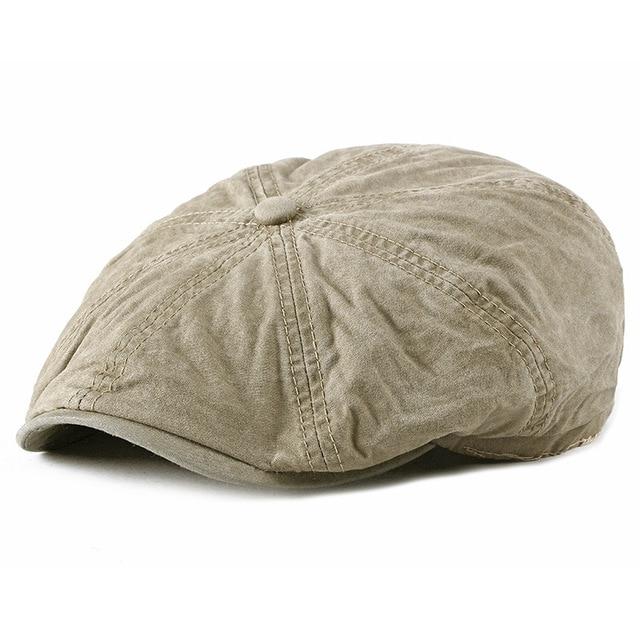 Casual Cotton Octagonal Newsboy Cap-Hats-Innovato Design-Khaki-Innovato Design