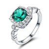 Birthstones and Cubic Zirconia 925 Sterling Silver Engagement Ring-Rings-Innovato Design-10-Emerald-Innovato Design