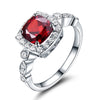 Birthstones and Cubic Zirconia 925 Sterling Silver Engagement Ring-Rings-Innovato Design-10-Garnet-Innovato Design