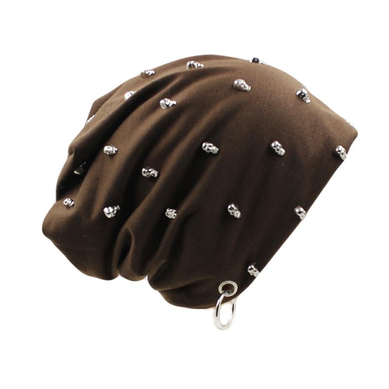 Beanie or Bonnet with Skulls and Hoop-Hats-Innovato Design-Black-Innovato Design