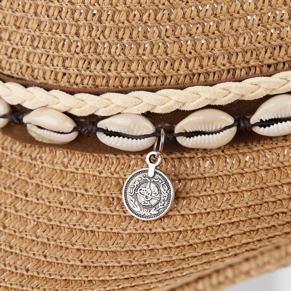 Tasseled Sea Shell Summer Cowboy Hat with Charms-Hats-Innovato Design-Black-Innovato Design