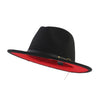 Patchwork Wool Felt Fedora Hat with Belt and Buckle