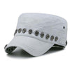 Punk Skull Rivet Cotton Snapback Military Army Cap-Hats-Innovato Design-White 2-Innovato Design