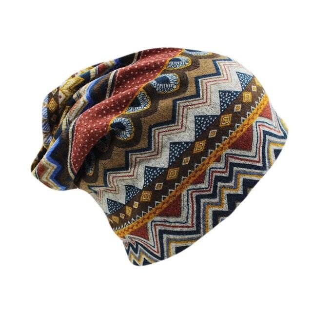 Hip-hop Geometric Beanie, Scarf or Skullie-Hats-Innovato Design-Yellow Orange-Innovato Design