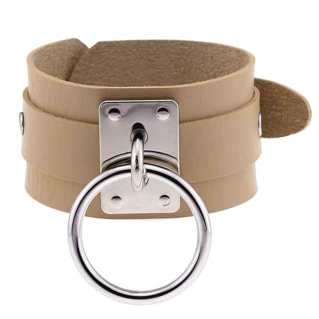 Harajuku Handmade Gothic Punk Leather Bracelet-Necklaces-Innovato Design-Khaki-Innovato Design