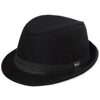 Elegant Wide Brim Wool Felt Fedora Trilby Hat with Black Hatband