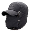 Cotton Bomber Hat with Earflaps-Hats-Innovato Design-Dark Gray-Innovato Design