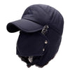 Cotton Bomber Hat with Earflaps-Hats-Innovato Design-Navy Blue-Innovato Design