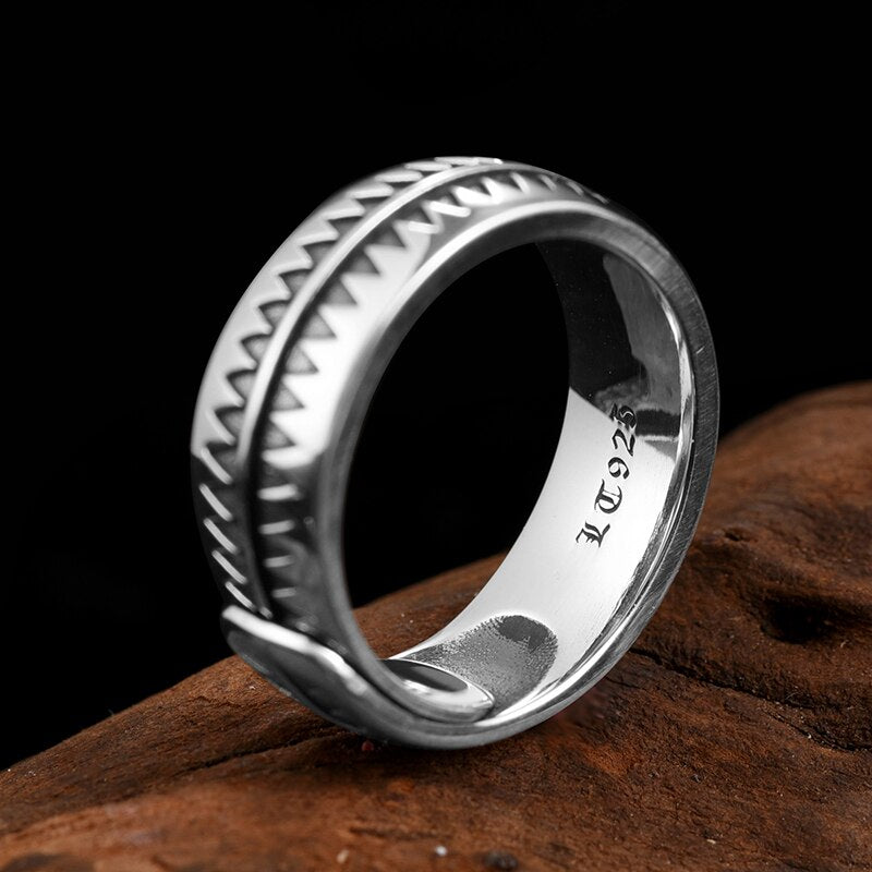 Jagged 925 Sterling Silver Adjustable Vintage Hip-hop Rock Ring-Rings-Innovato Design-Innovato Design