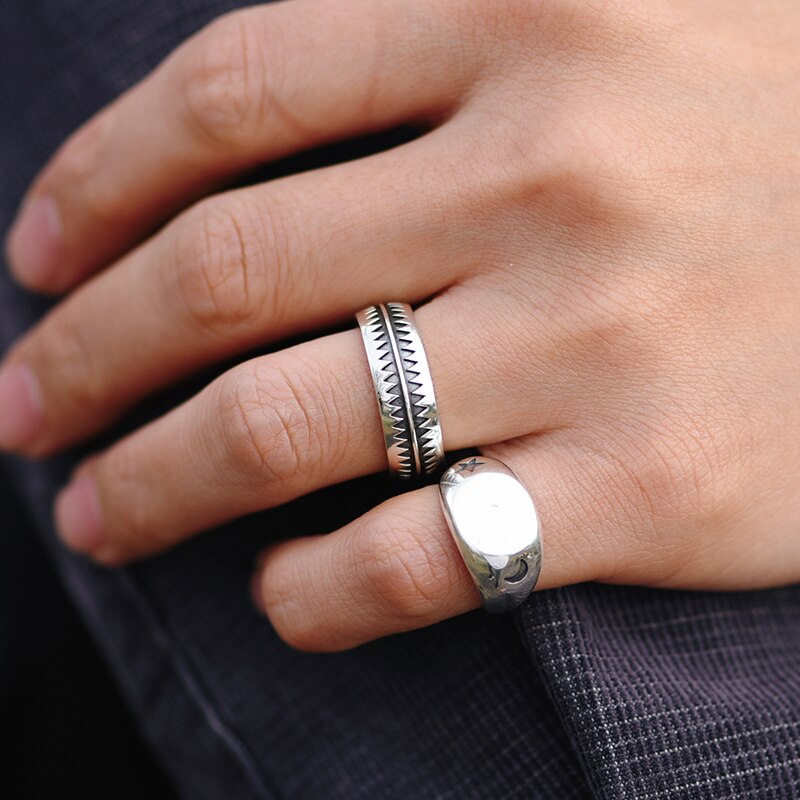 Jagged 925 Sterling Silver Adjustable Vintage Hip-hop Rock Ring-Rings-Innovato Design-Innovato Design