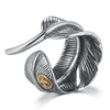 Feather 925 Sterling Silver Adjustable Vintage Ring-Gothic Rings-Innovato Design-Innovato Design