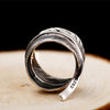 Feather 925 Sterling Silver Adjustable Vintage Ring-Gothic Rings-Innovato Design-Innovato Design