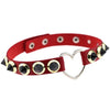 Chic Multicolor Spike Stud and Heart Pendant Choker Collar Leather Gothic Punk Rock Necklace