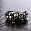 Gothic Silver Skulls 925 Sterling Silver Vintage Cool Punk Style Ring, 11