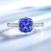 Tanzanite or Sapphire and Cubic Zirconia 925 Sterling Silver Romantic Wedding Ring-Rings-Innovato Design-6-Sapphire-Innovato Design