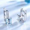 Sky Blue Topaz Gemstone and Cubic Zirconia 925 Sterling Silver Romantic Trendy Fashion Clip Earrings-Earrings-Innovato Design-Innovato Design