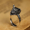 Gothic Black Wolf 925 Sterling Silver Vintage Punk Ring-Rings-Innovato Design-7-Innovato Design