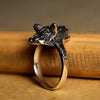 Gothic Black Wolf 925 Sterling Silver Vintage Punk Ring