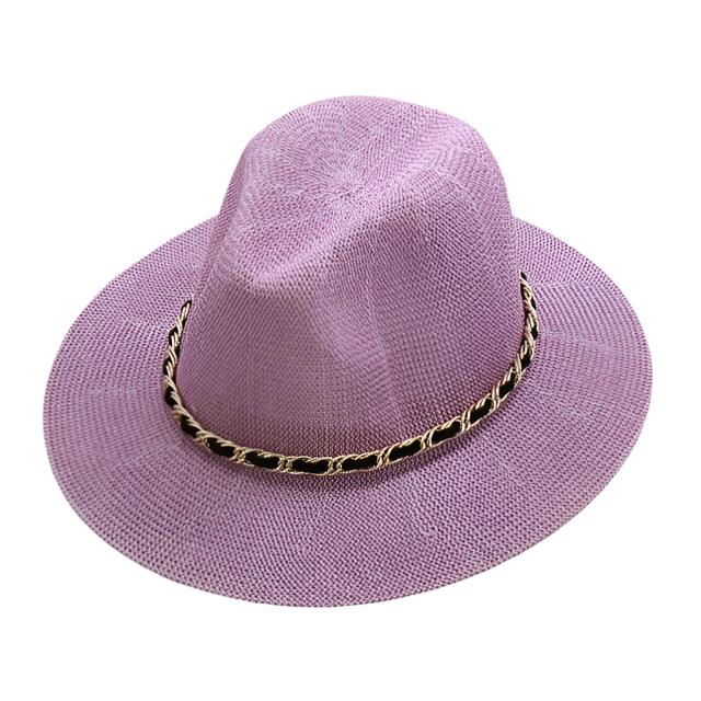Panama Hat with Luxury Metal Chain-Hats-Innovato Design-Purple-Innovato Design