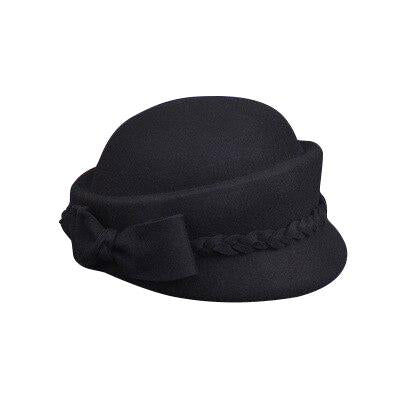 Australian Wool Pillbox Beret with Bow-Hats-Innovato Design-Black-Innovato Design