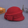 Australian Wool Pillbox Beret with Bow-Hats-Innovato Design-Red-Innovato Design