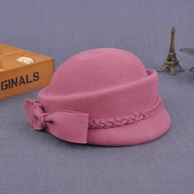 Australian Wool Pillbox Beret with Bow-Hats-Innovato Design-Red-Innovato Design